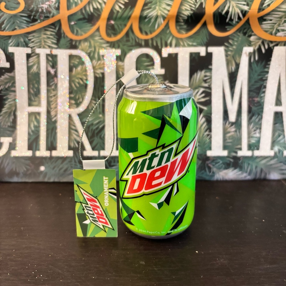 NWT  Mtn Dew Can Of Soda Pop Christmas Tree Ornament For the Mtn Dew Lover!